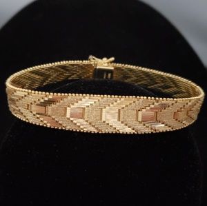 Gold vermeil Chevron Riccio bracelet. 7.5".